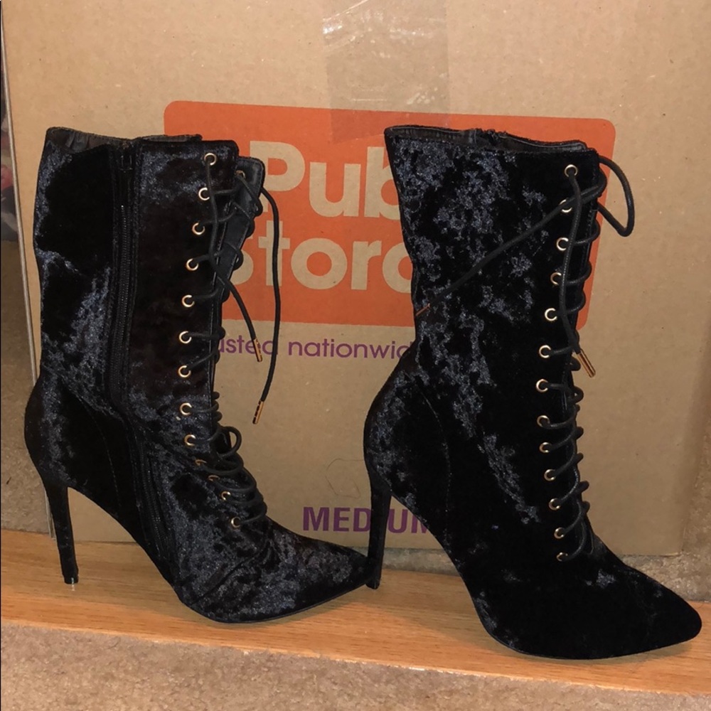 Suede Lace Up heels